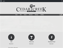Tablet Screenshot of cedarcreekwine.com